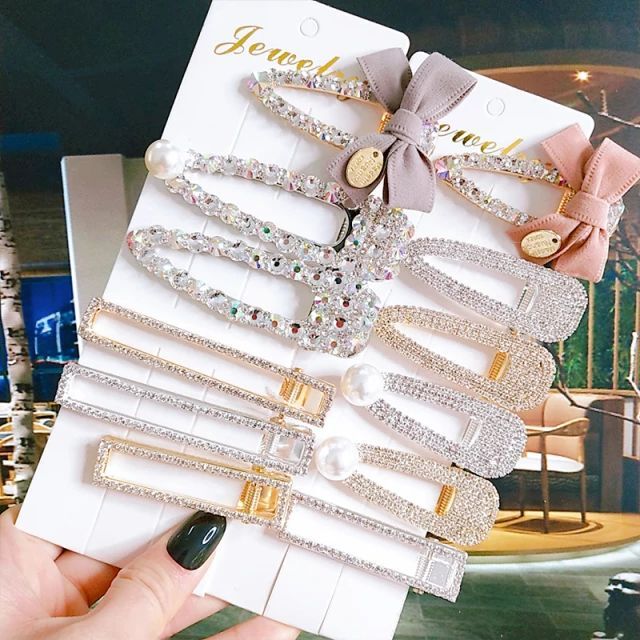 korean shiny crystal bow hair clip for women hair accessories trendy rhinestone hairpins girl wedding barrette hairgrips jewelry aliexpress 200000297